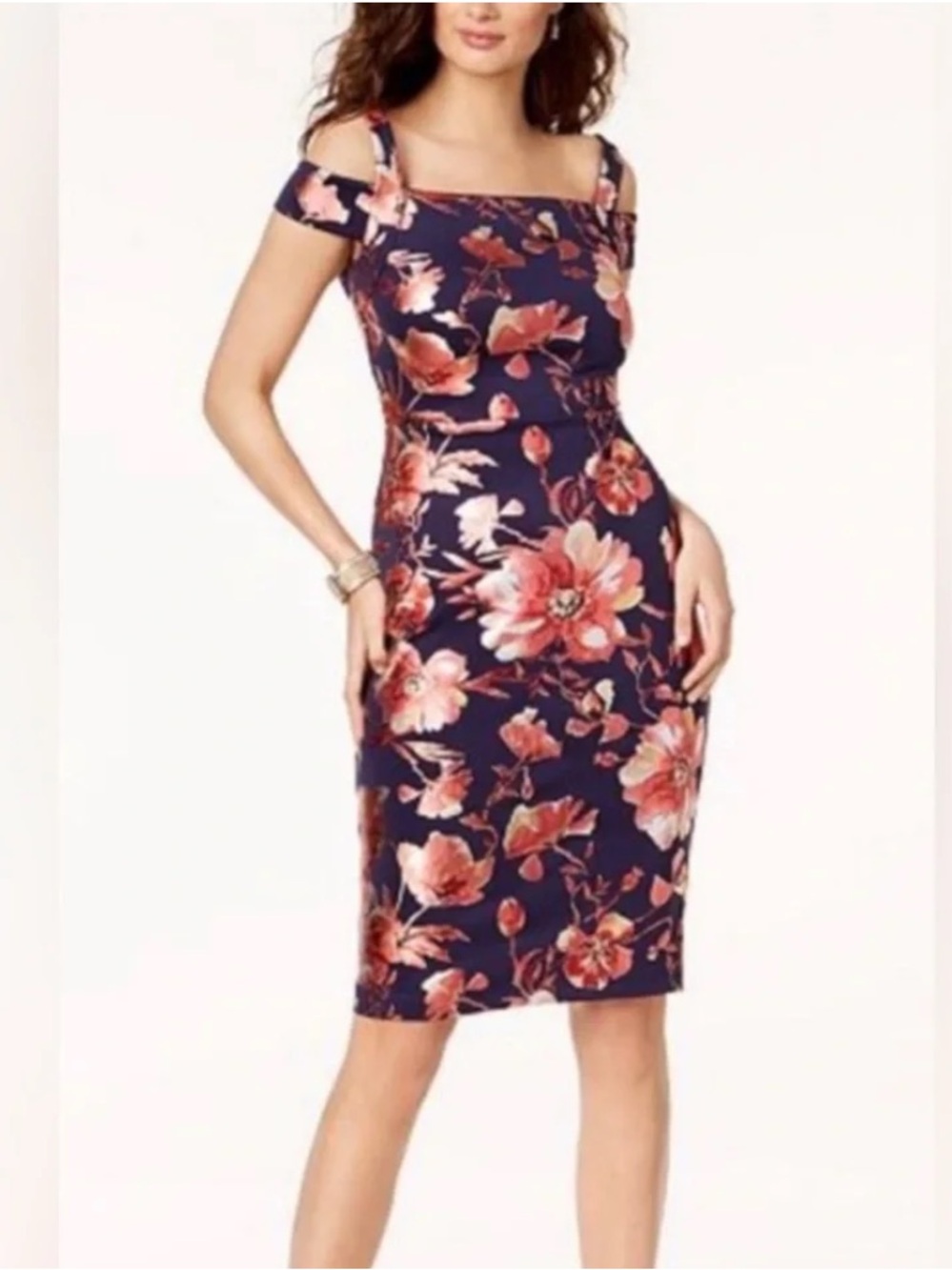 Thalia Sodi cold-shoulder sheath dress